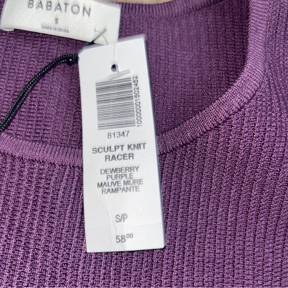 Babaton Aritzia Black Sculpt Knit Ribbed Racer, Tank Top Size S, NWT - Picture 4 of 6